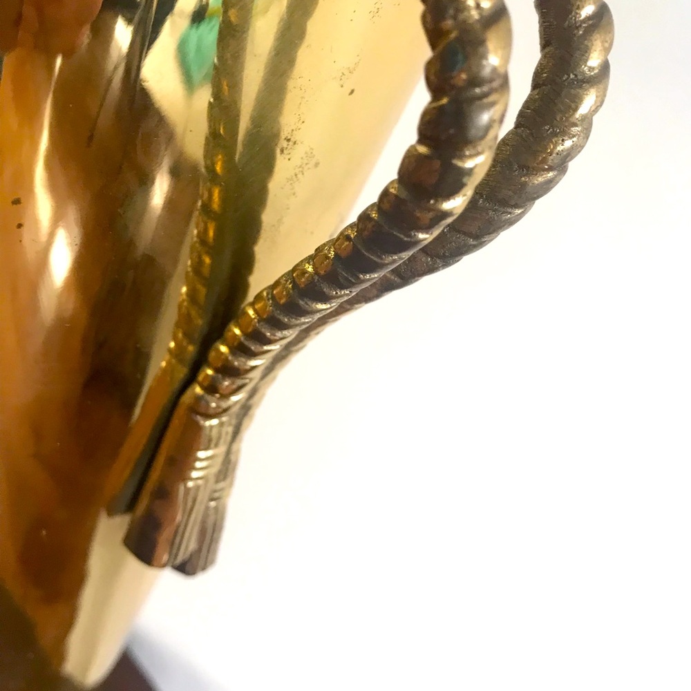 Vintage Brass Umbrella Stand Scalloped Detailing - Picture 3 of 7